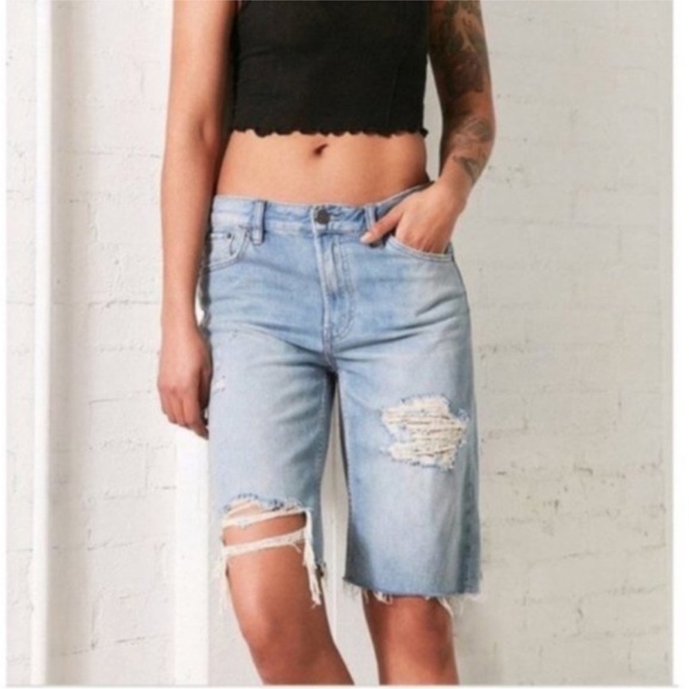 New BDG Distressed Low Rise Bermuda Denim Shorts boyfriend
